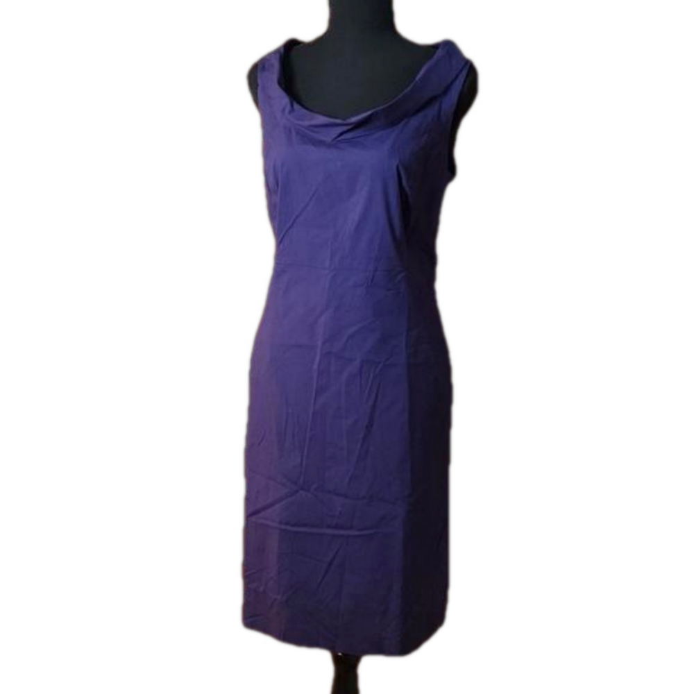 Ann Taylor Deep Purple Sleeveless Cowl Neck Midi Dress